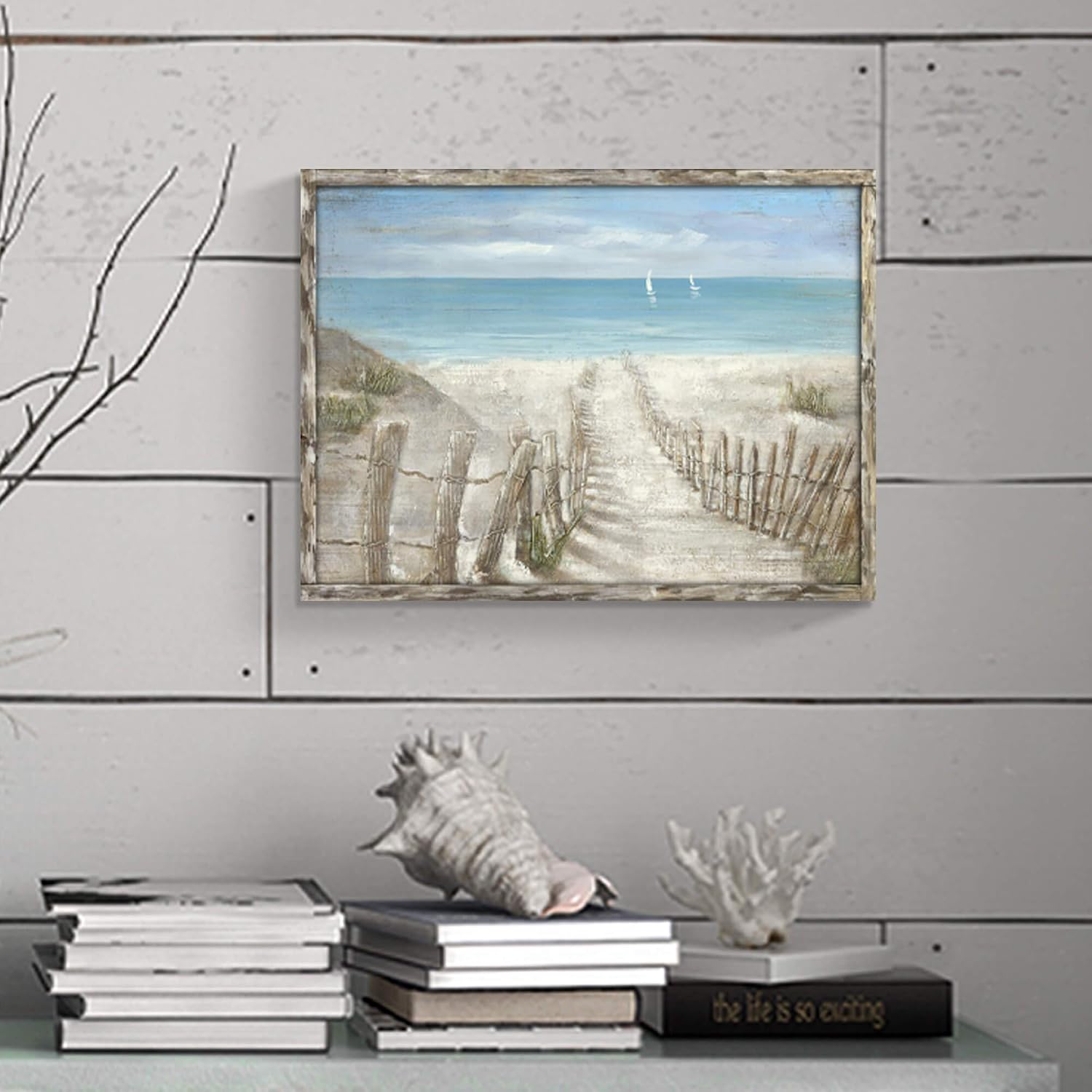 Hardy Gallery Ocean Wave Canvas Wall Art Coastal Decor 16x11 Inch