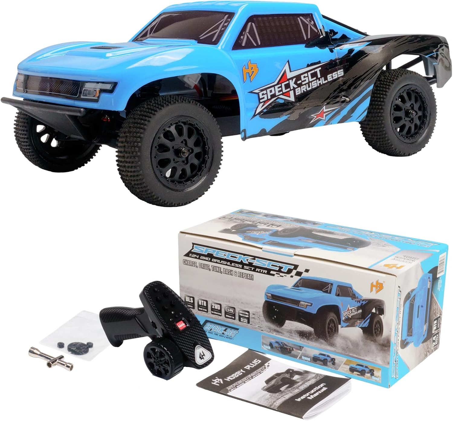 HOBBYPLUS Speck B Elite Brushless 1/24 2WD Mini RC Car - RTR RC Buggy, Fast Mini Racing Buggy – Remote Control Car Racing Vehicles (Razor Magenta)