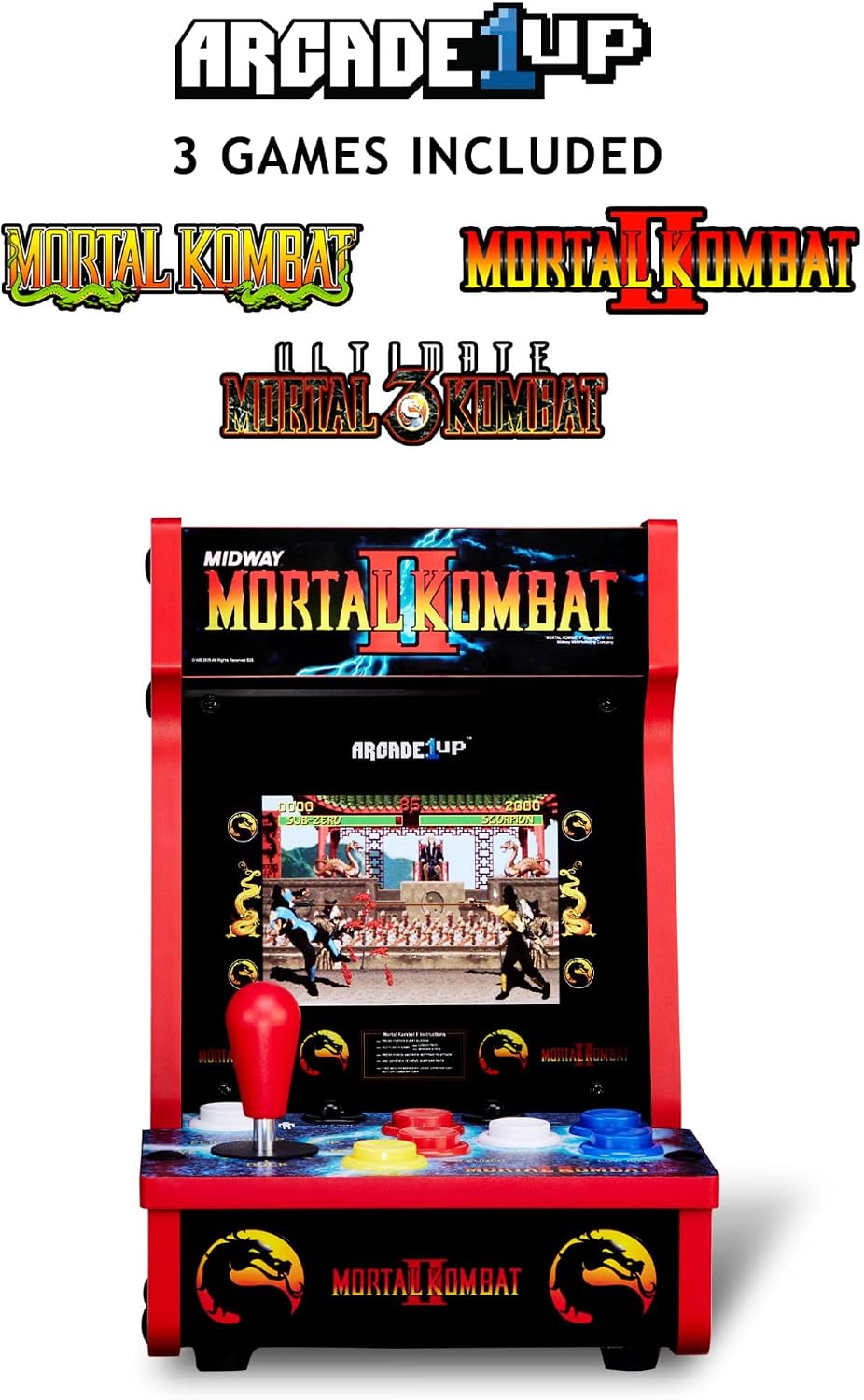 Arcade1Up Ms. Pac-Man Class of '81 Countercade, 3 Retro Games | Countertop Arcade Machine with 7-Inch LCD Screen and Real Feel Joysticks and Buttons
