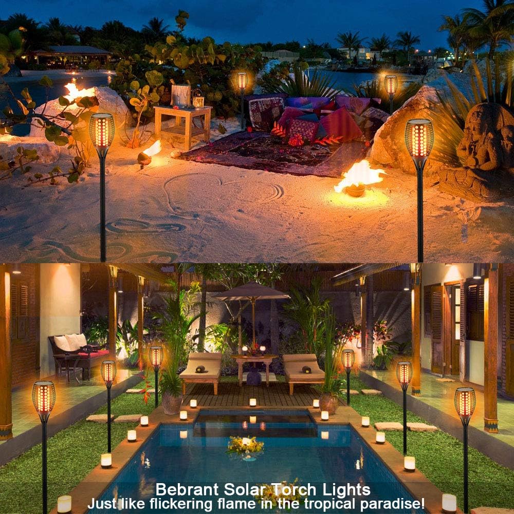 Aityvert Flickering Flame Solar Torch Lights Outdoor, 43" Tall, 2 Pack | Realistic 96-LED Flame Effect,Higher & Larger,IP65 Waterproof, Landscape Decoration Auto On/Off for Patio, Garden,Pathway