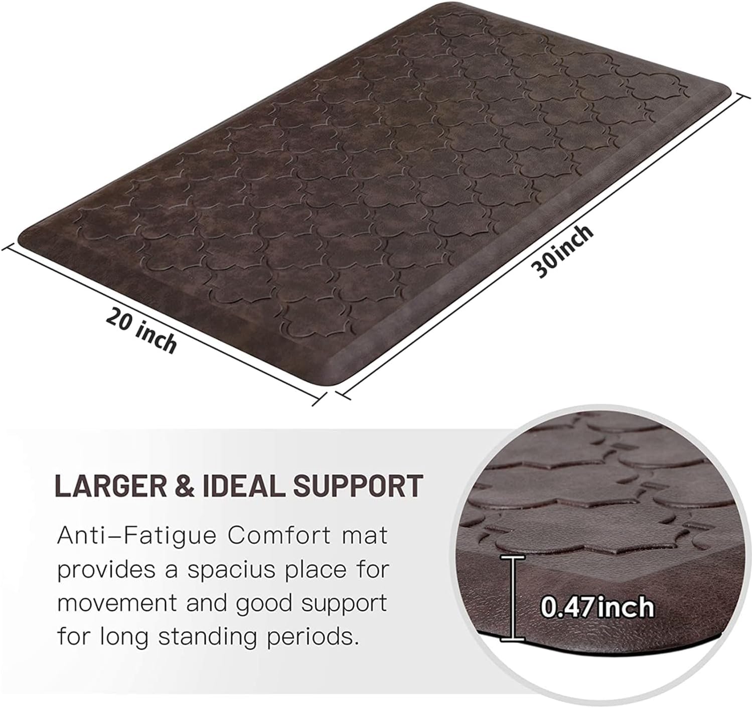 WISELIFE Kitchen Mat Cushioned Anti Fatigue Floor Mat, 17.3"x60", Thick Non Slip Waterproof Kitchen Rugs and Mats, Standing Mat for Floor, Home