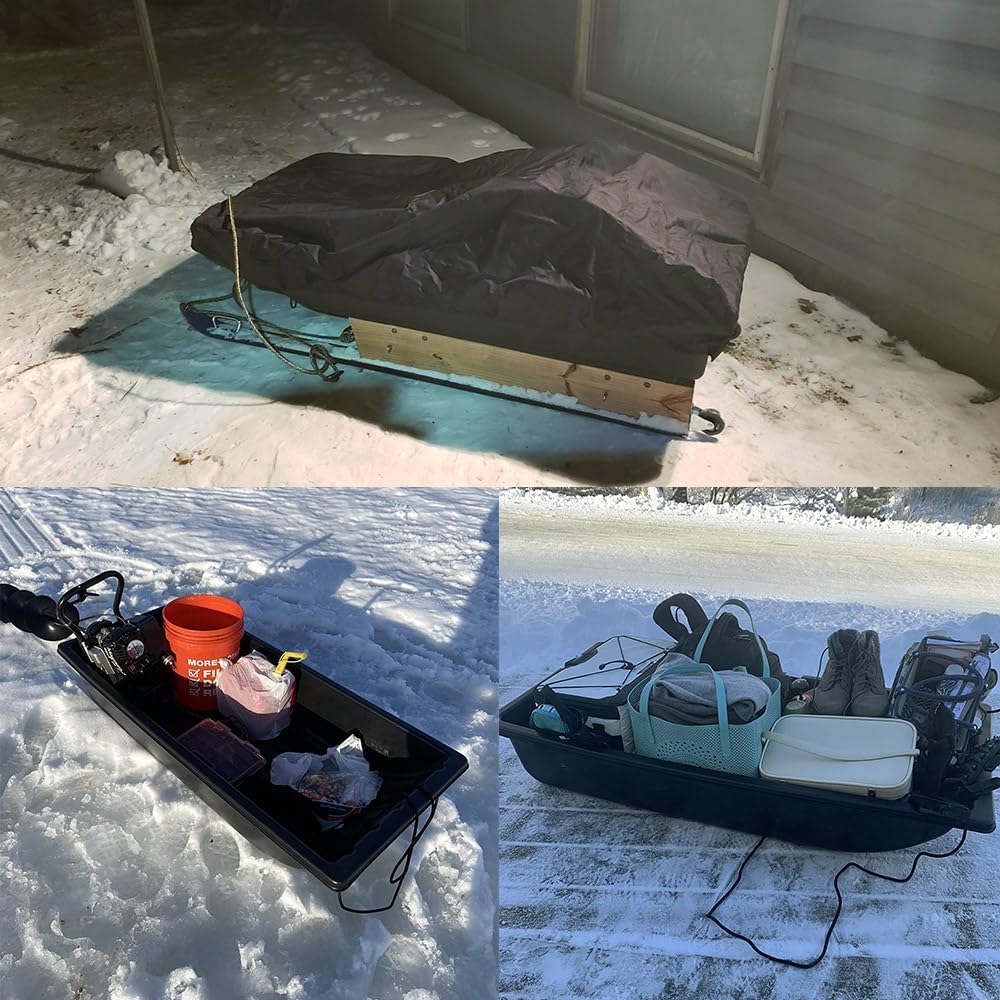 YardJoyliz Jet Sled Cover Waterproof Sled Travel Cover for Ice Fishing Shelter Travel