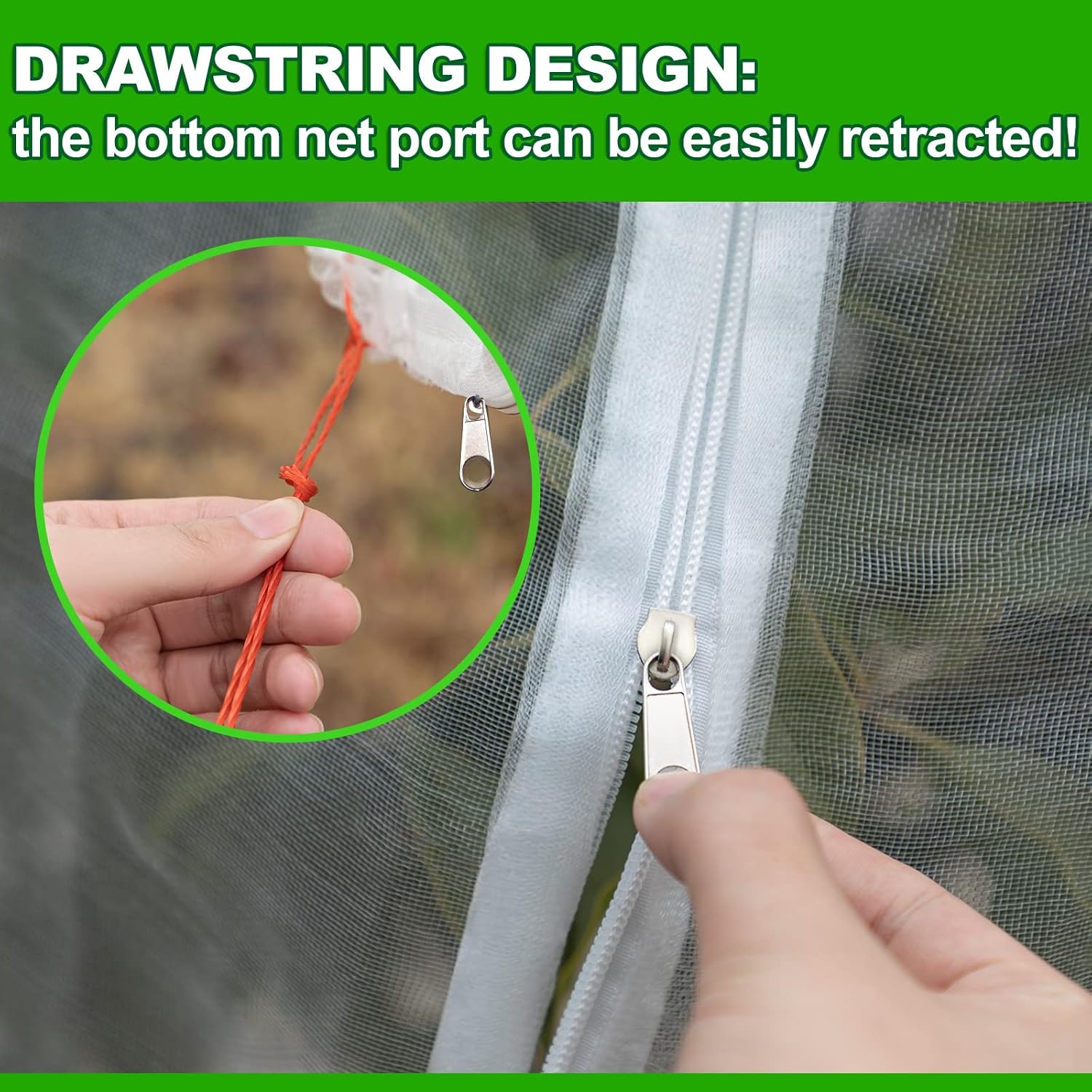 Insect Bird Barrier Mesh, 3.5 x4.6FT Garden Netting Barrier with Drawstring