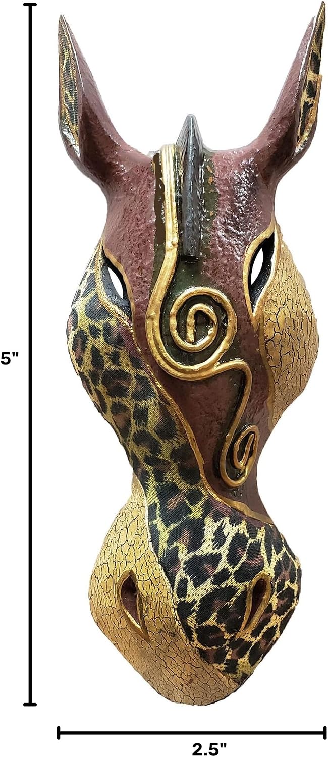 Giraffe Zebra Face Mask Wall Hanging Décor Hand Painted Patterns African Safari Style Decorative Accent Contemporary Variation An Awesome Gifting