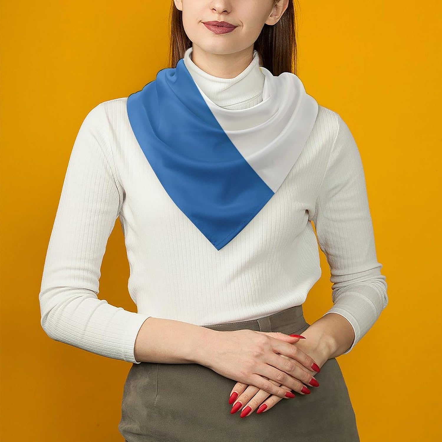 Flag Silk Scarf Head Hair Wraps Bandana Square Satin Head Scarf For Women