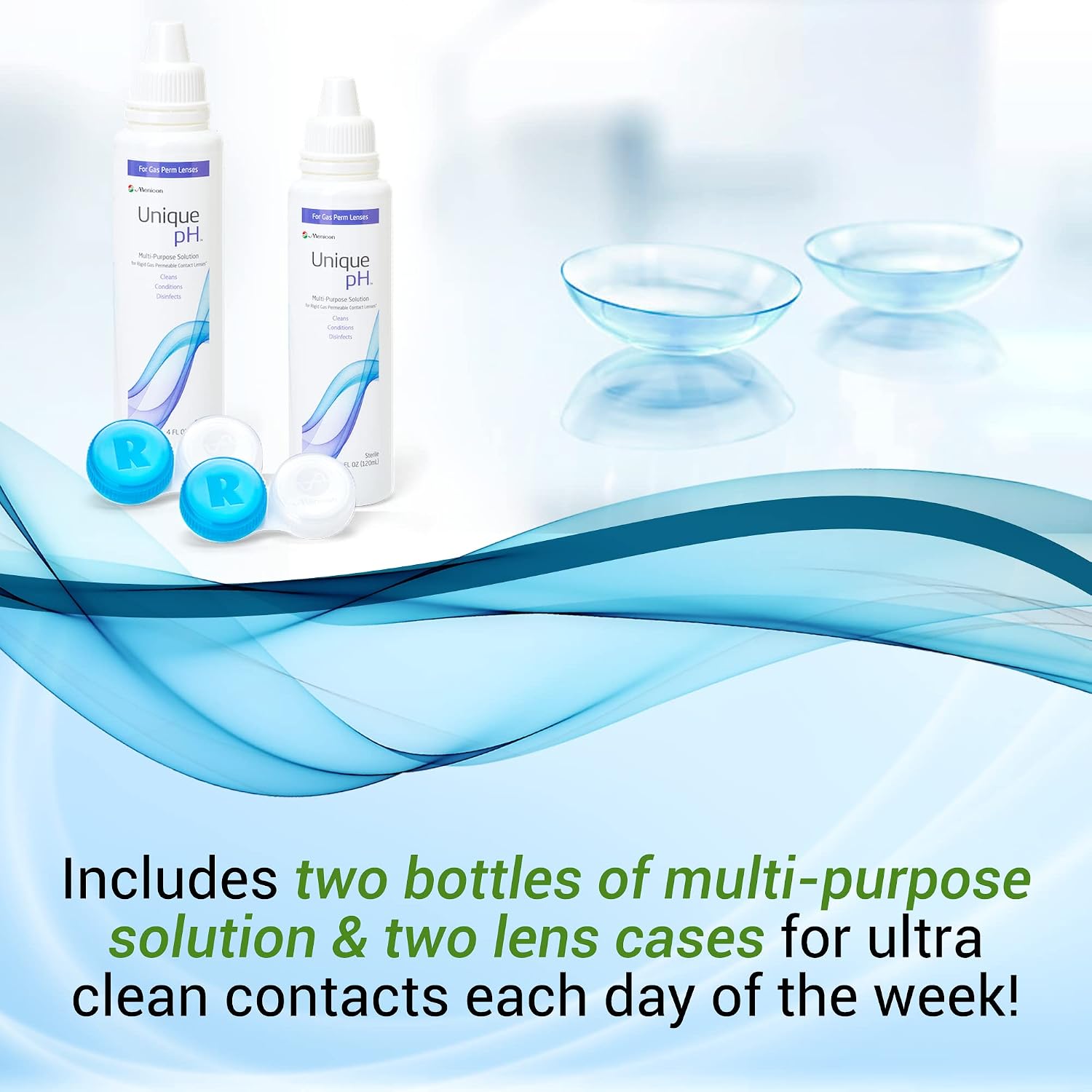 Menicon Unique pH Multipurpose Contact Lens Solution with Lens Case 4 fl oz