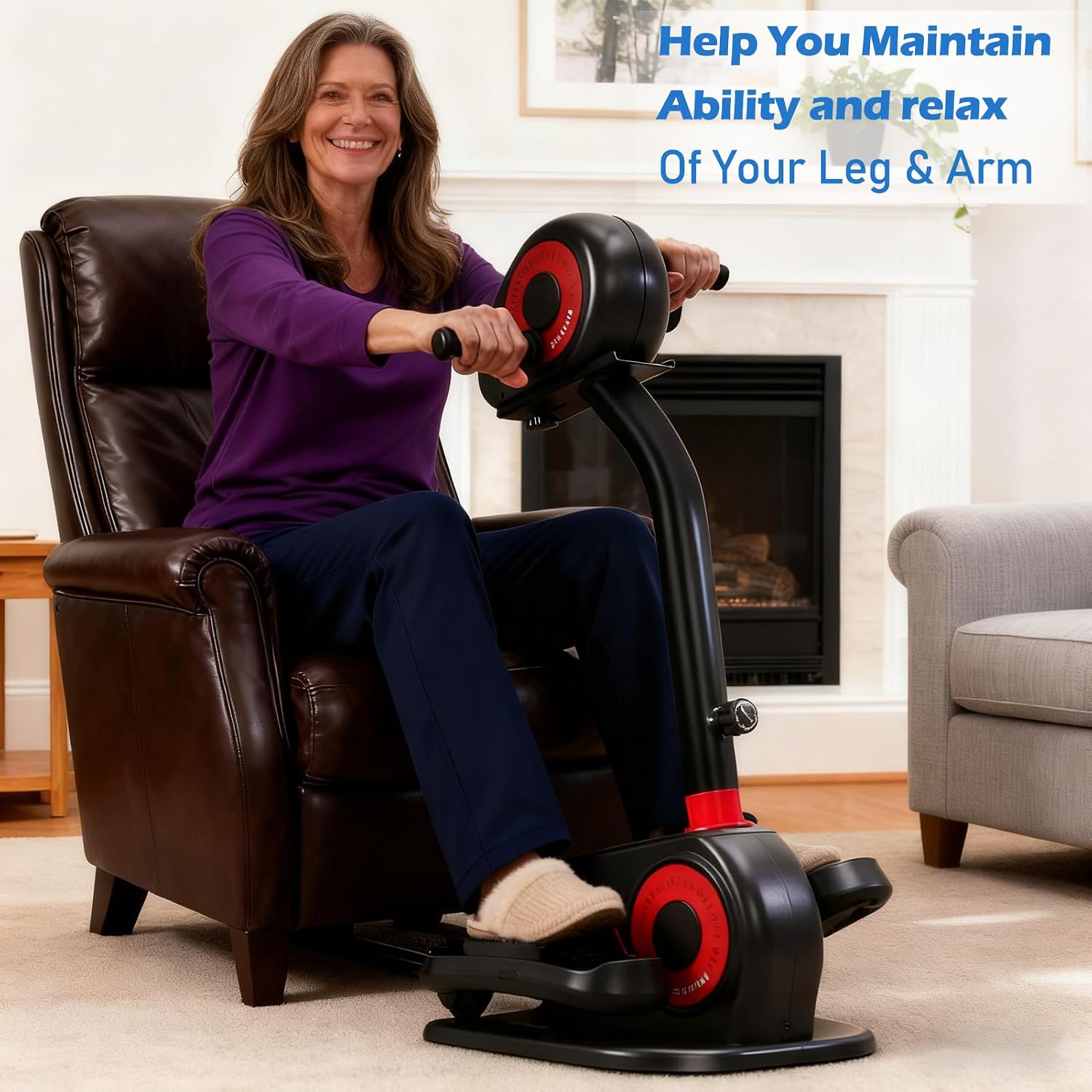 2026 New Upgrade Elliptical Exercise Machine, Low-Impact Motorized Pedal Exerciser | Home Recovery Bike for Arm & Leg Ability and Relax