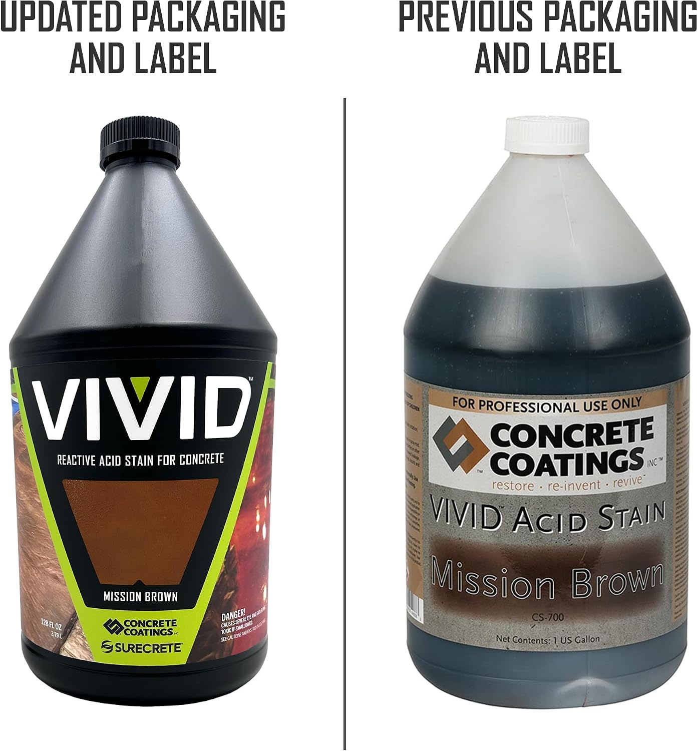 CC Concrete Coatings Vivid Acid Stain for Concrete | Weathered Terracotta | 4 oz Tester