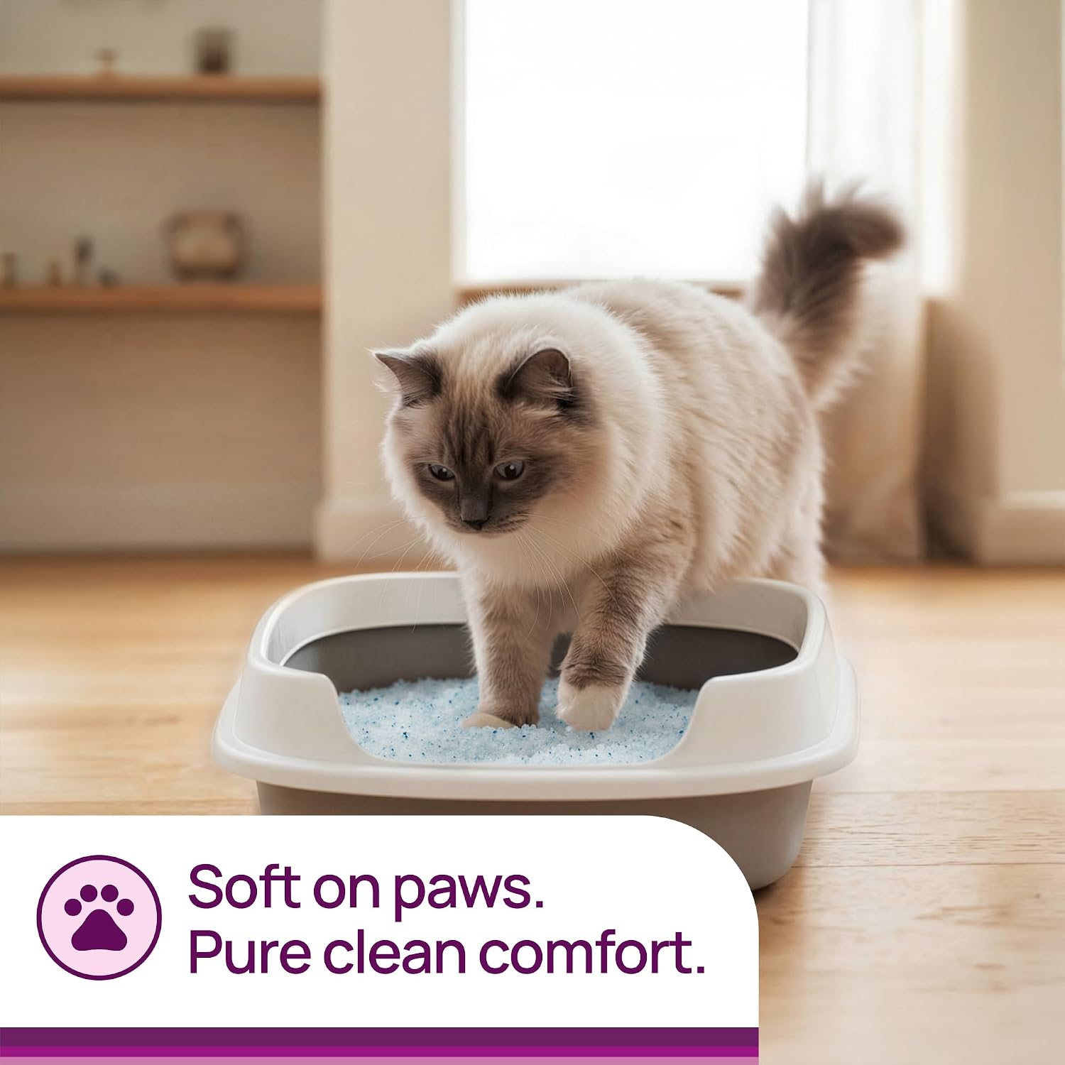 Litter Pearls Micro Crystals Unscented Non-Clumping Crystal Cat Litter with Odorbond, 7 lb, White, Clear and Blue Crystals (LPMC7)