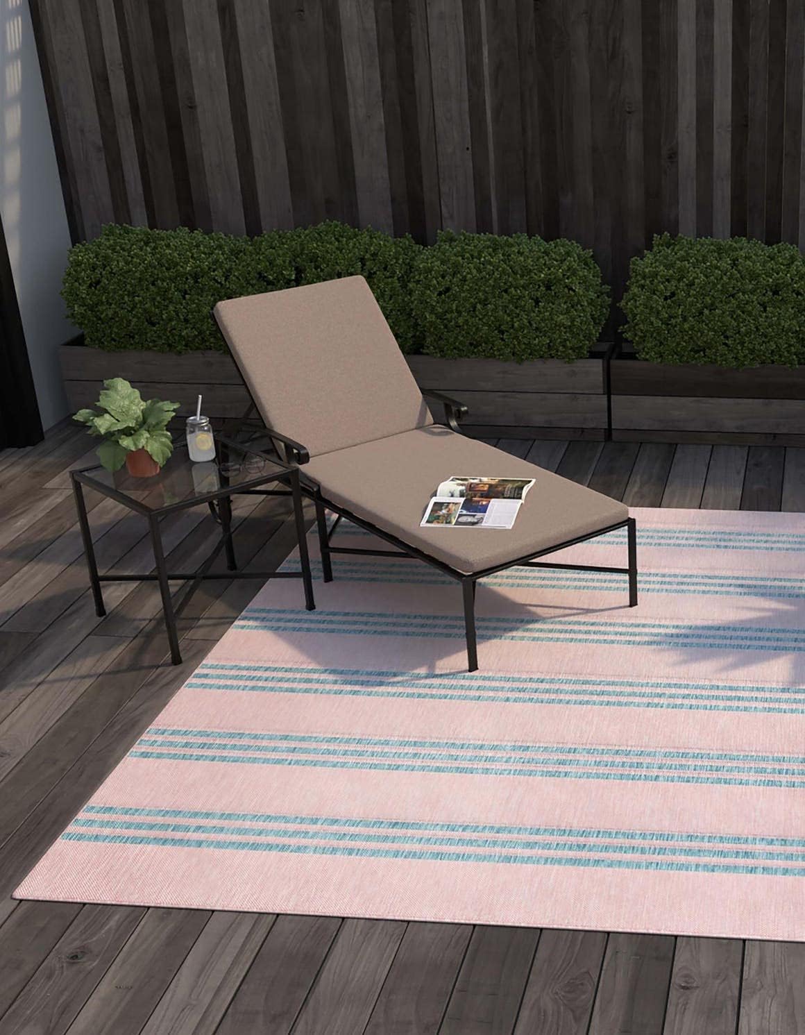 Unique Loom Outdoor Collection Area Rug - Anguilla (9' x 12' Rectangle, Blue/ Ivory)
