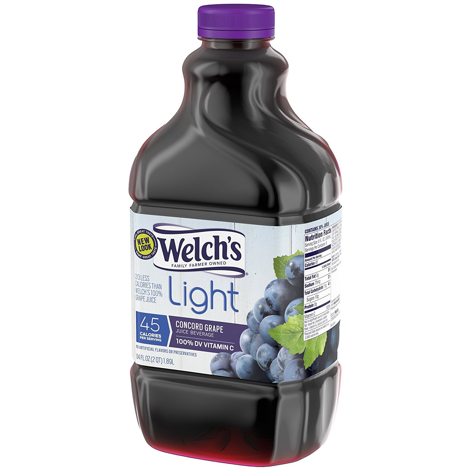 Welch's Juice 64oz Bottle (Pack of 4) Choose Flavor Below (Light Concord Grape Juice)