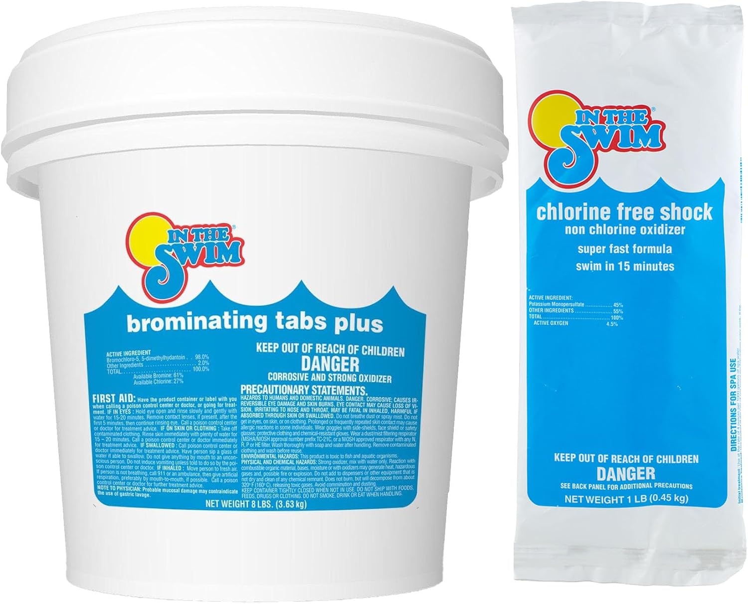 In The Swim Chlorine-Free Pool Shock - 24 x 1 Pound Bags | Quick Dissolving, Fast-Acting, Shock-Oxidizer for Swimming Pools, Spas, and Salt Chlorinated Pools Compatible