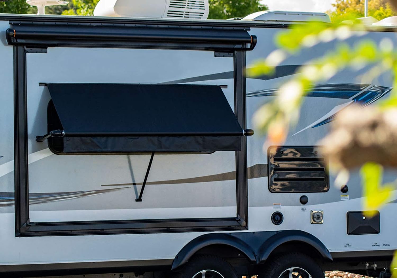 CAREFREE WG0604E4EB Simply Shade RV Window Awning-Black Vinyl-6' (72")