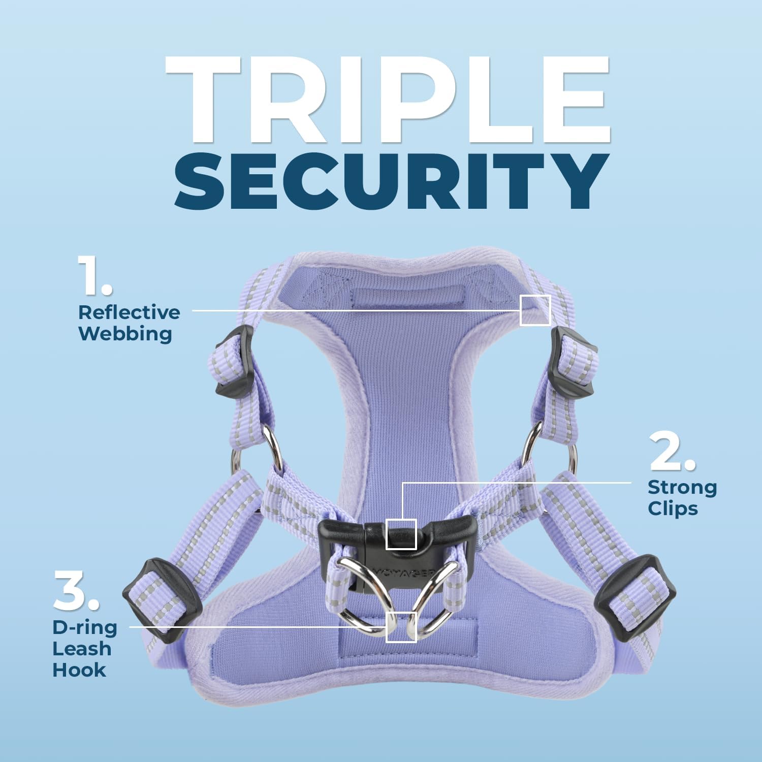 Voyager Step-in Flex Adjustable Dog Harness - Black, Medium | 17 - 21" in Chest, Fully Adjustable, Reflective Bands, All Weather Breathable Air Mesh, Lightweight, Fast Drying