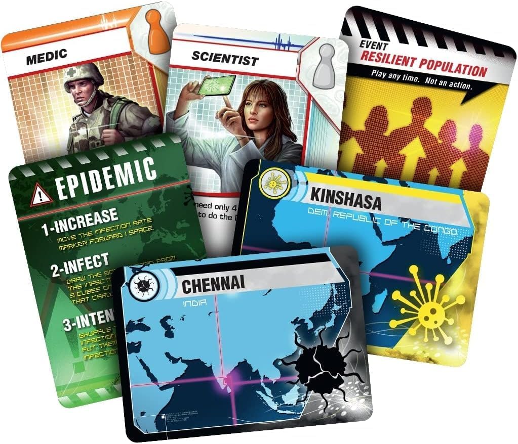 Pandemic Board Game - Cooperative Strategy for Adults & Families, Stop Global Disease Outbreaks, Adult Board Games, Teamwork & Strategy