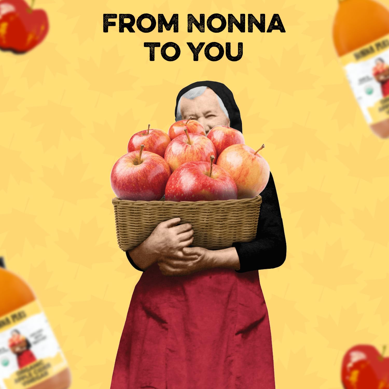 Nonna Pia's Organic Apple Cider Vinegar with Mother 16.9 oz, Raw Unfiltered | ACV with mother