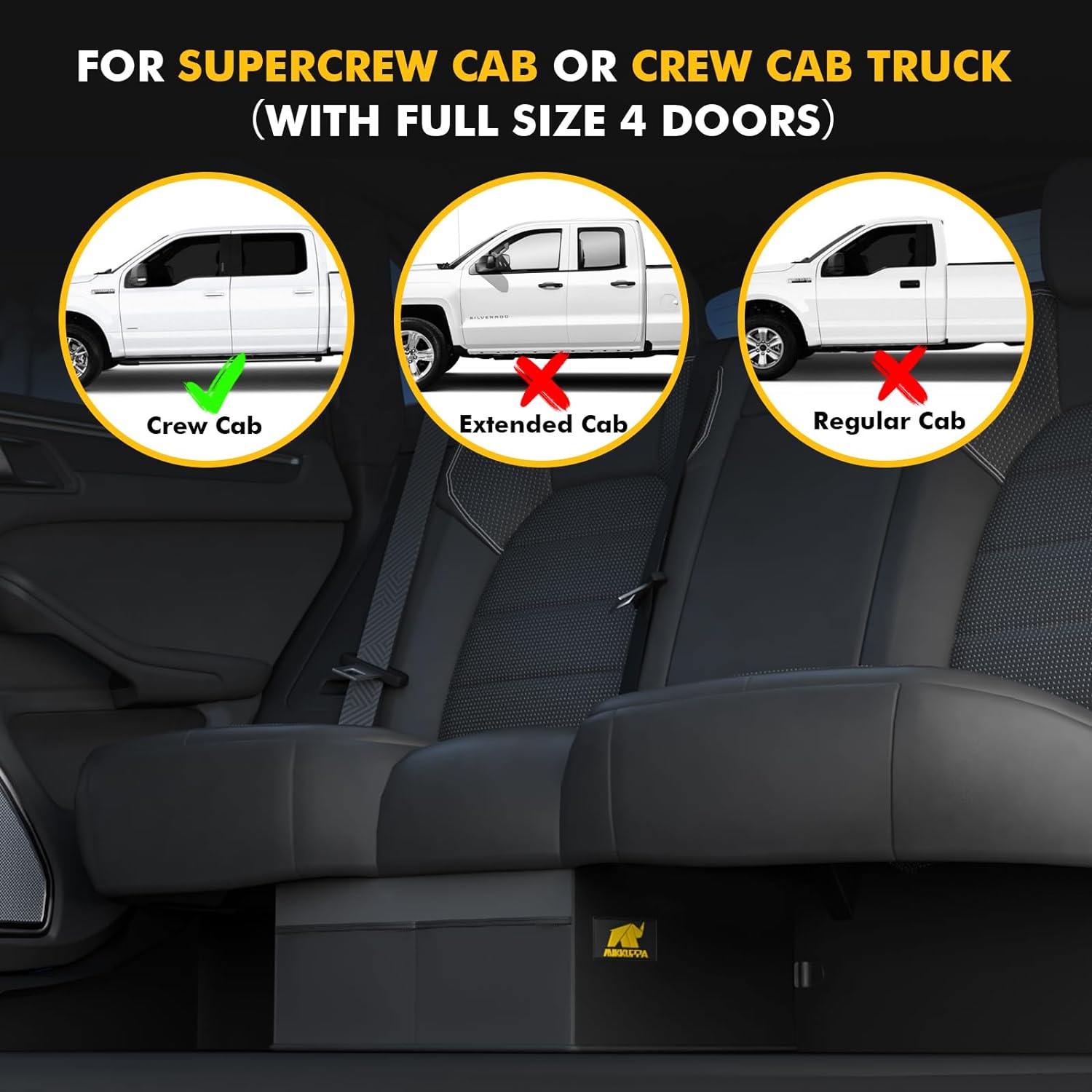 MIKKUPPA Truck Under Seat Storage - Fit for 2015-2024 Ford F150 F250 F350 | 3 Compartments for F-150 Storage Accessories, Truck Tool Box Organizer