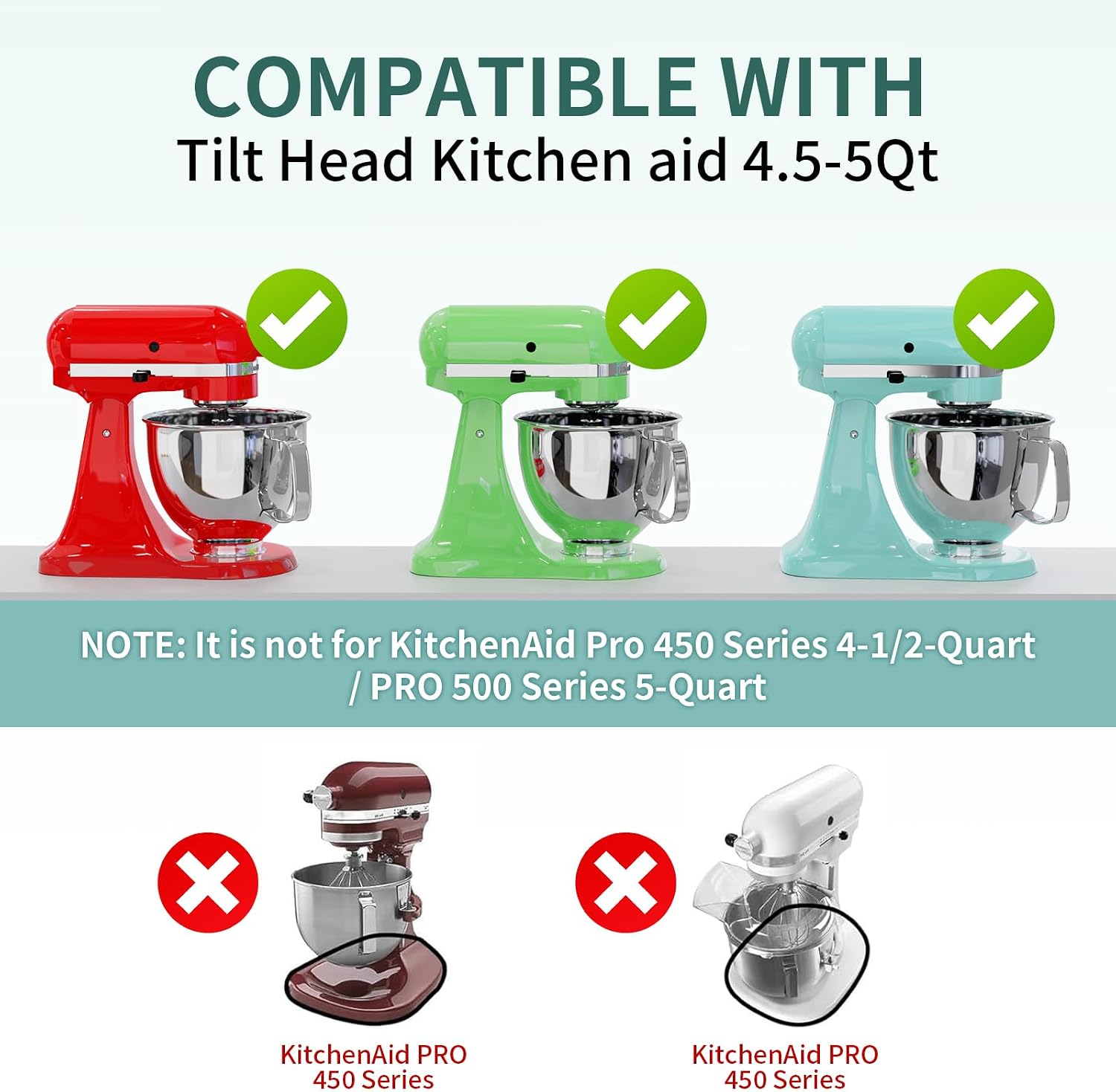 2-in-1 Mixer Sliding Mat with Attachment Storage for KitchenAid Stand Mixer, Bamboo Mixer Slider Pad for KitchenAid 4.5-5 Qt Tilt-Head Mixer