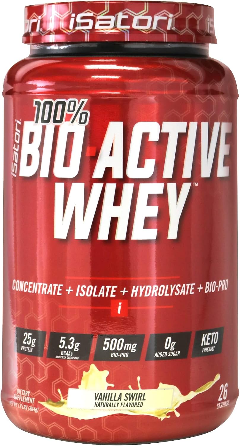 iSatori 100% Bio-Active Whey Protein Chocolate Flavor - 26 Servings | Whey Isolate, Hydrolysate, Concentrate, BCAAs, Colostrum Peptides, 25g Protein Per Serving, Muscle Growth and Recovery