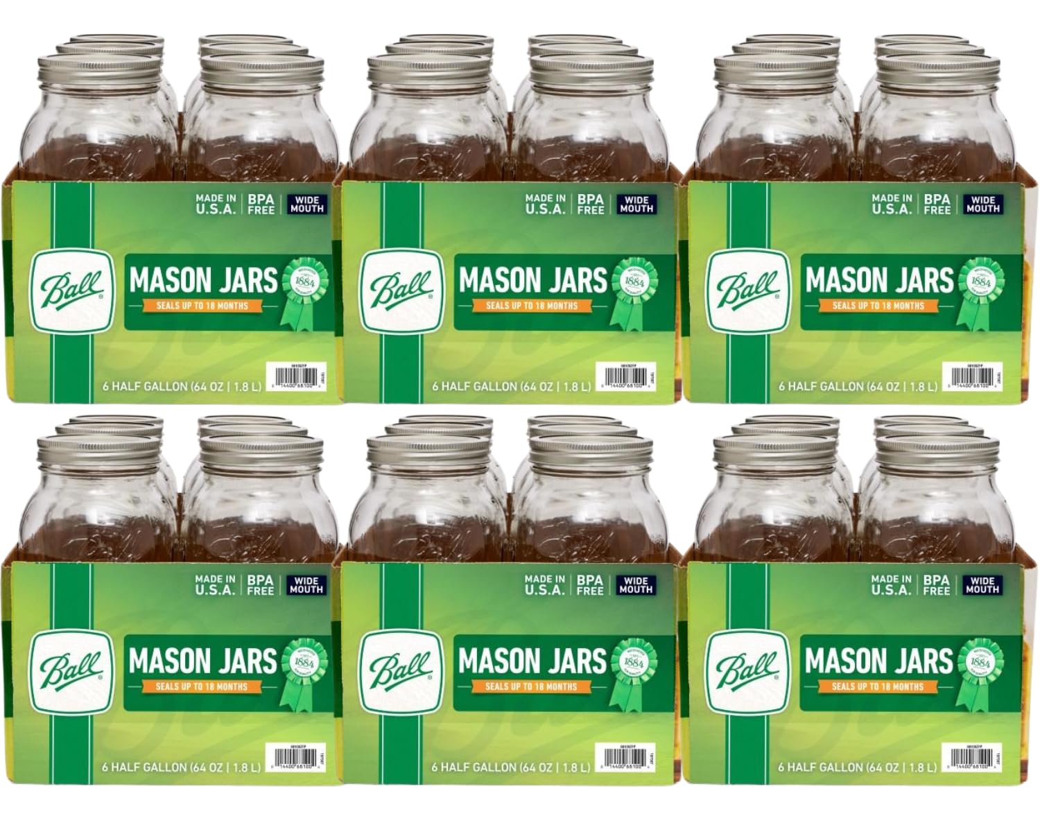 Ball 1 64oz Wide Mouth Half Gallon Mason Jar