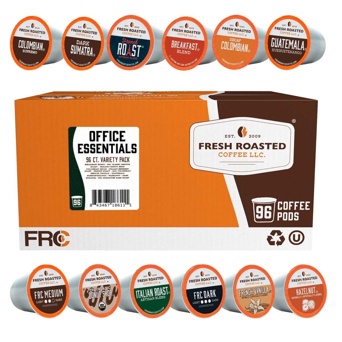 Fresh Roasted Coffee, Organic Colombian K-Cup Pods for Keurig Brewers, Medium Roast, USDA Organic, Kosher, 24 Count (Pack of 3)