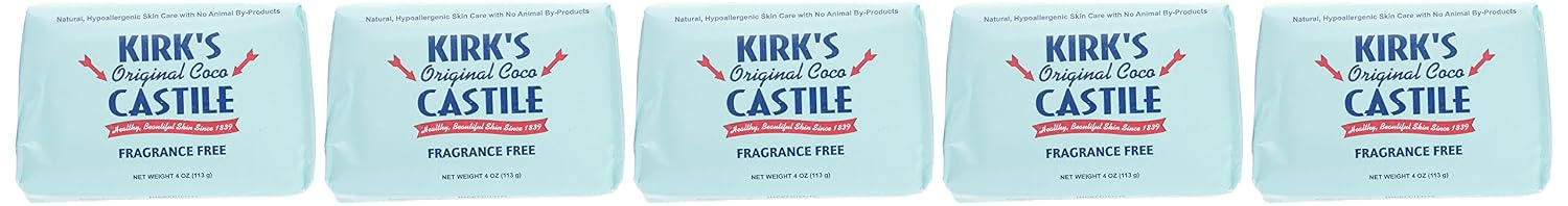Kirk's Original Coco Castile Soap Fragrance Free 4 oz, Pack 18