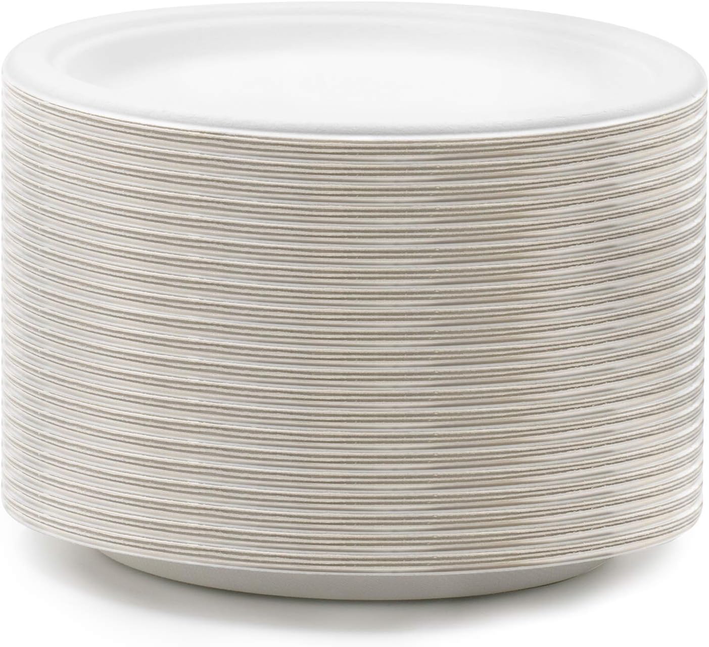 Green Earth - Natural Bagasse (Sugarcane Fiber) Tree Free 10" Paper Plate / Biodegradable / Compostable (50 Counts Disposable Plates） | Sugarcane
