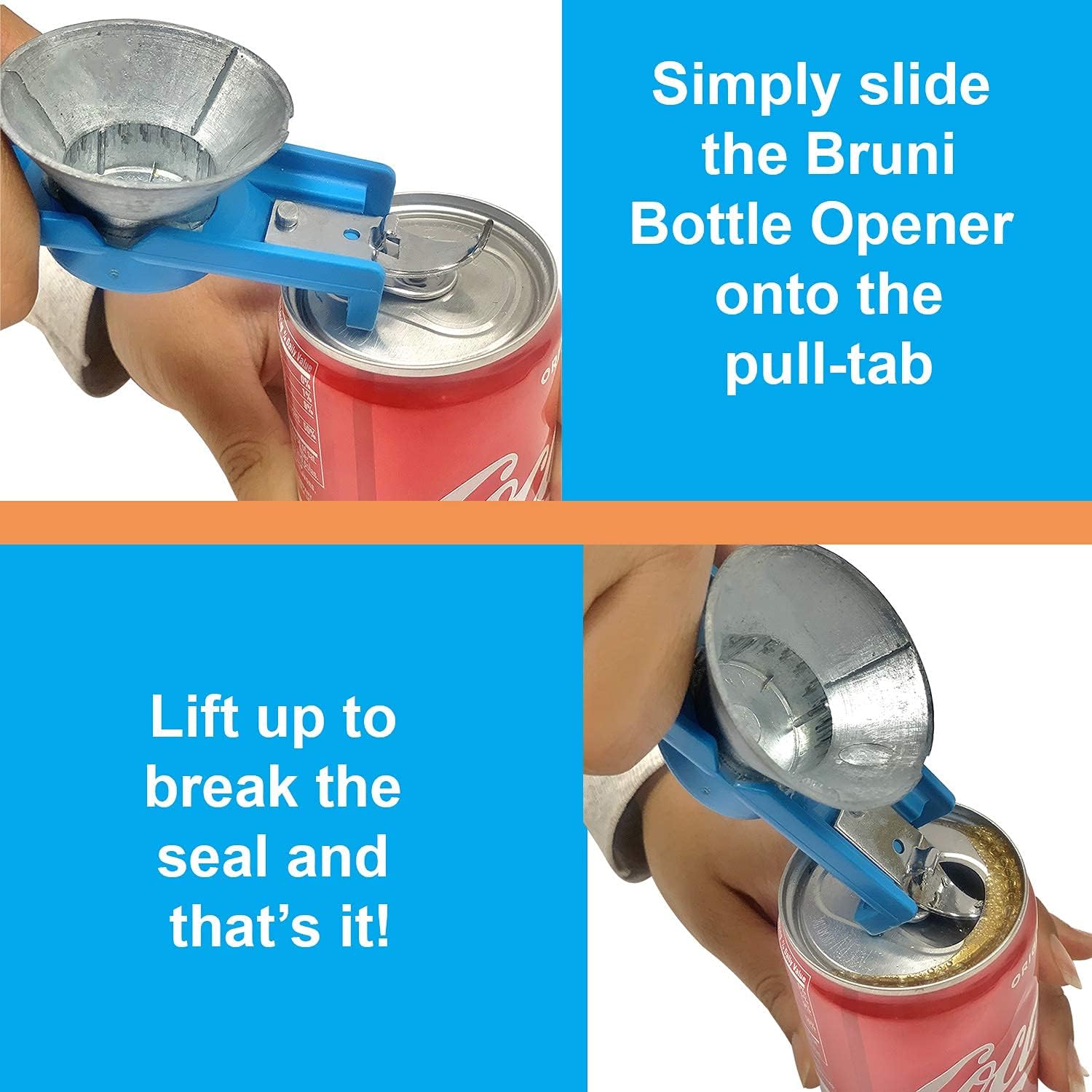 Bruni Multifunction Bottle Opener – Medicine Safety Cap Can Bottle Opener Easy to Use for Children, Weak Hands