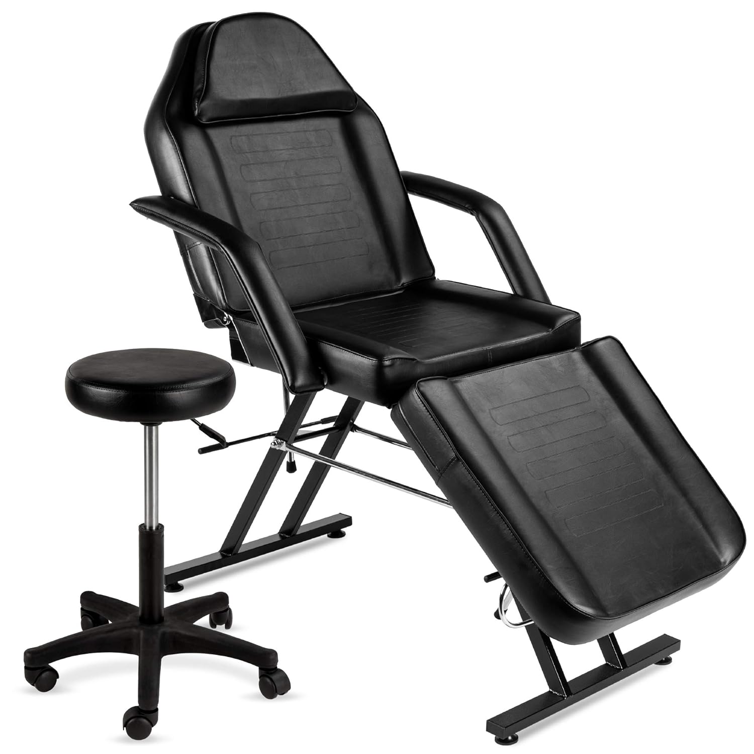 Best Choice Products 71in 3-Section Multipurpose Massage Bed, Spa & Salon Facial, Tattoo Chair w/Hydraulic Stool, Removable Headrest, Facial Cradle