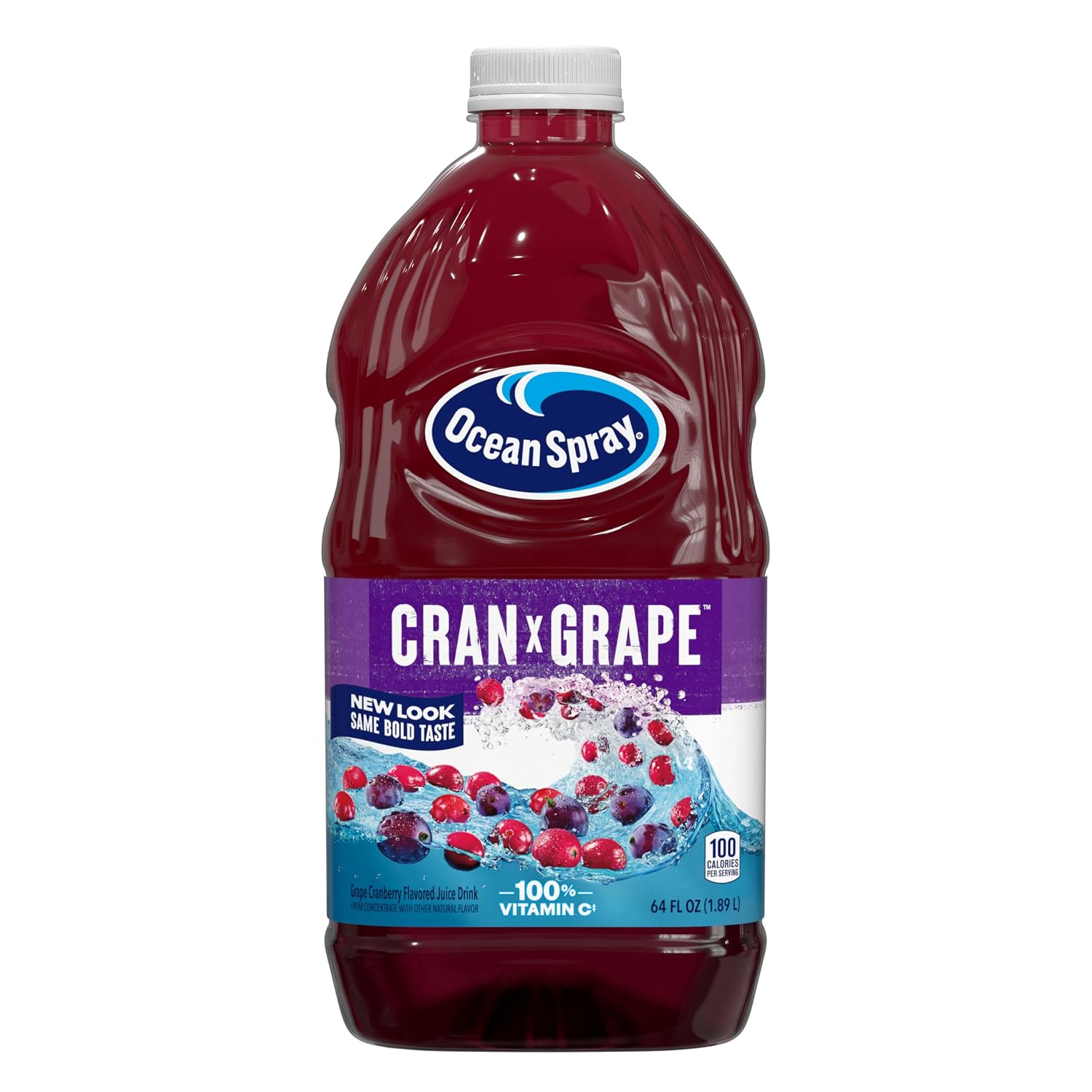 Ocean Spray® Cran-Apple™ Juice Drink, 64 Ounce Bottle, 8 Count | Ocean Spray® Cran-Apple™ Juice Drink, Made with Real Fruit Juice, 64 Fluid Ounce Bottle