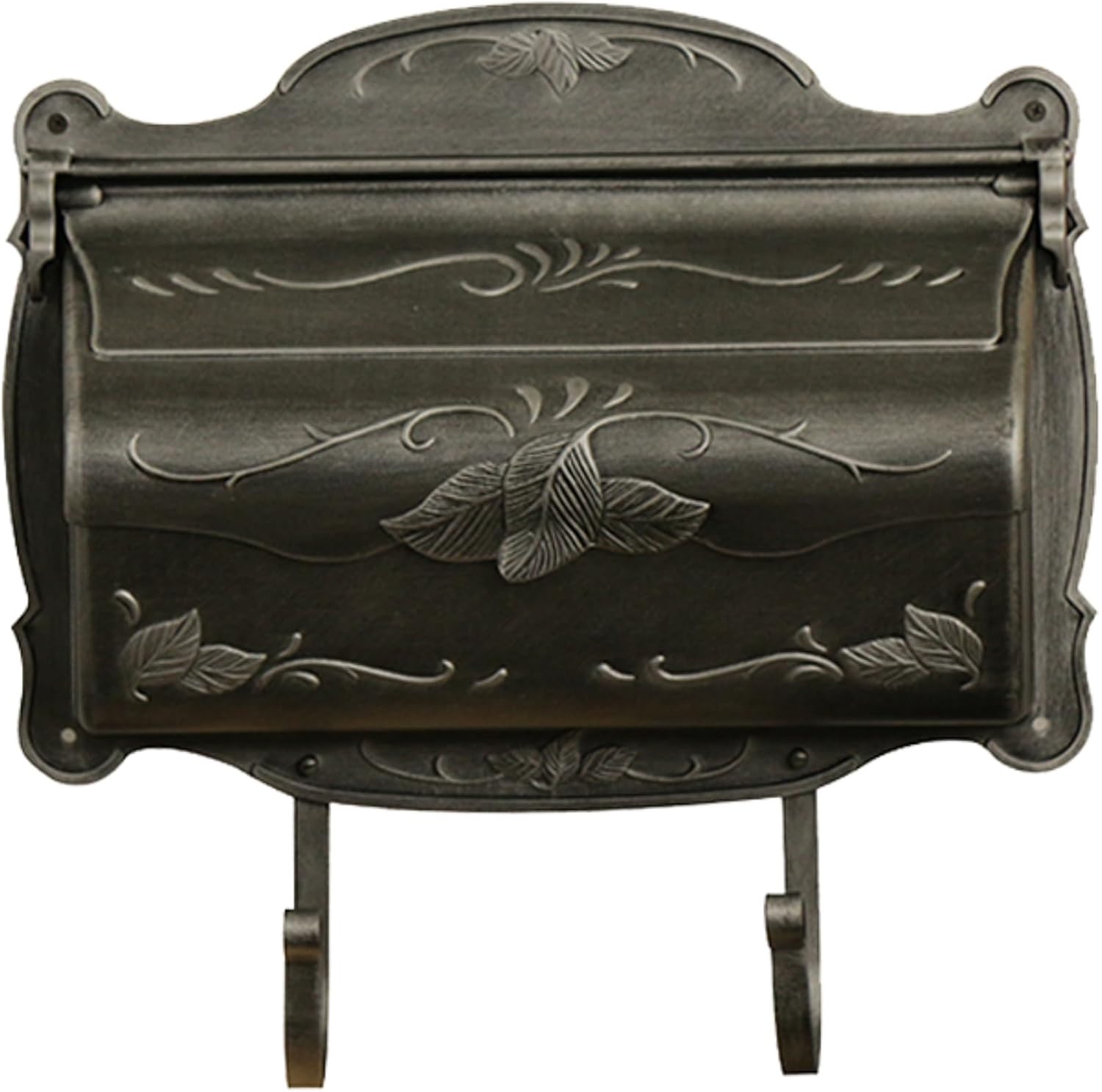 Special Lite Floral Horizontal Wall Mount Mailbox - Black Aluminum Mailbox for Wall Mount - SHF-1001-BLK