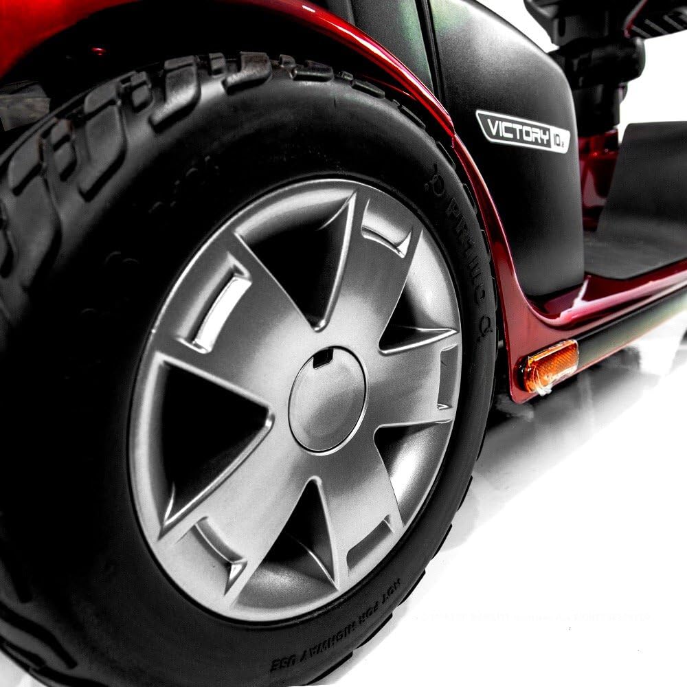 Victory 10.2 Red Pride Mobility 4-Wheel Electric Scooter S7102 + Front Basket Bag