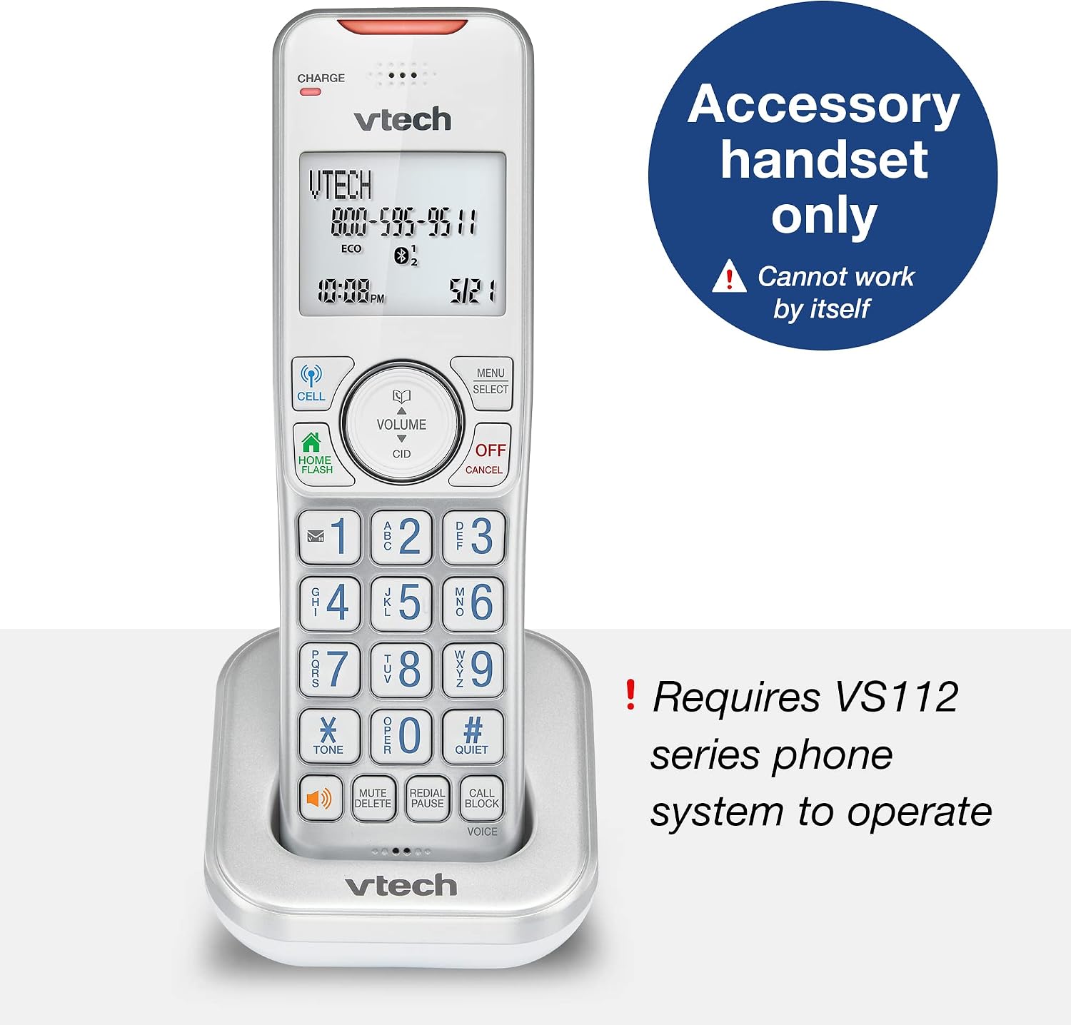 VTech VS112-27 2 Handset Cordless Phone with Answering Machine, Call Blocking, Caller ID, Intercom and Connect to Cell