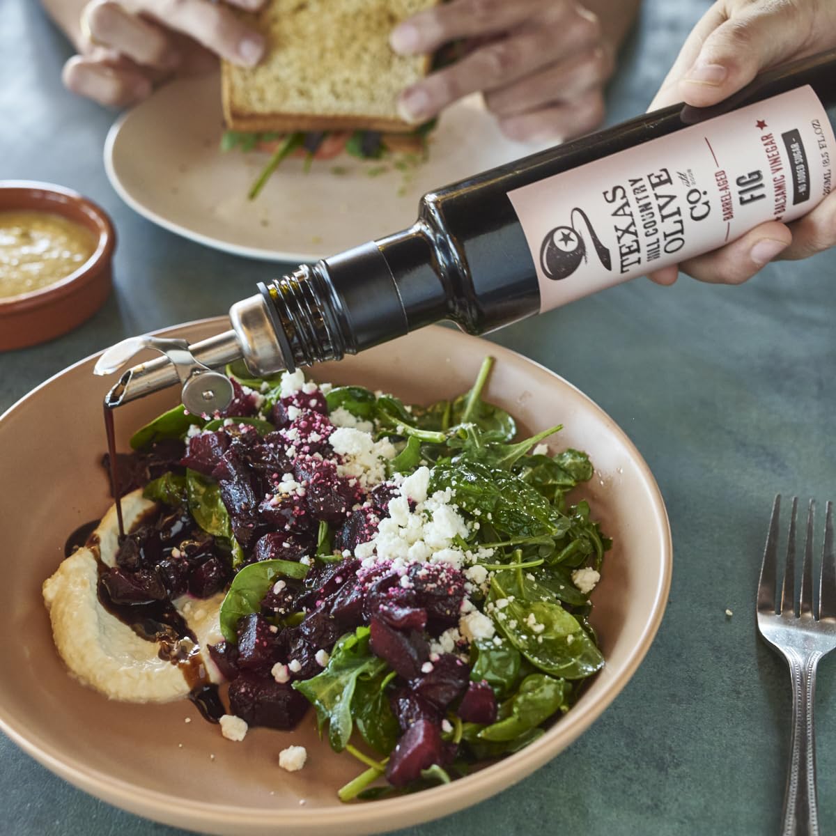 White Lemon Balsamic Vinegar - Gourmet Barrel Aged Infused Balsamic Vinegar - Great for Dressing Dipping Glazing - No Artificial Flavors or Added Sugar - Made in Texas (8.5 oz)