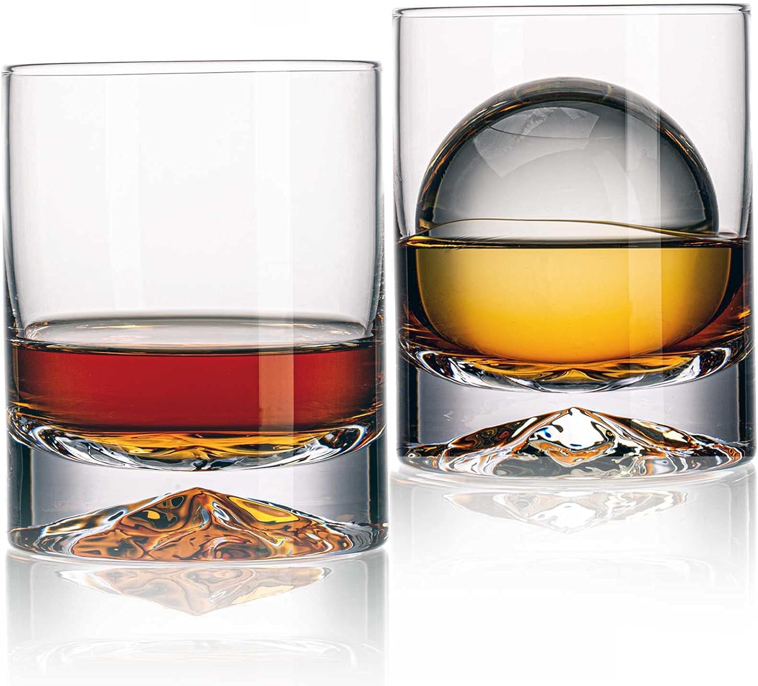 JBHO Hand Blown Crystal Double Old Fashioned Cocktail, Solid Whiskey Glasses, Rocks Glasses