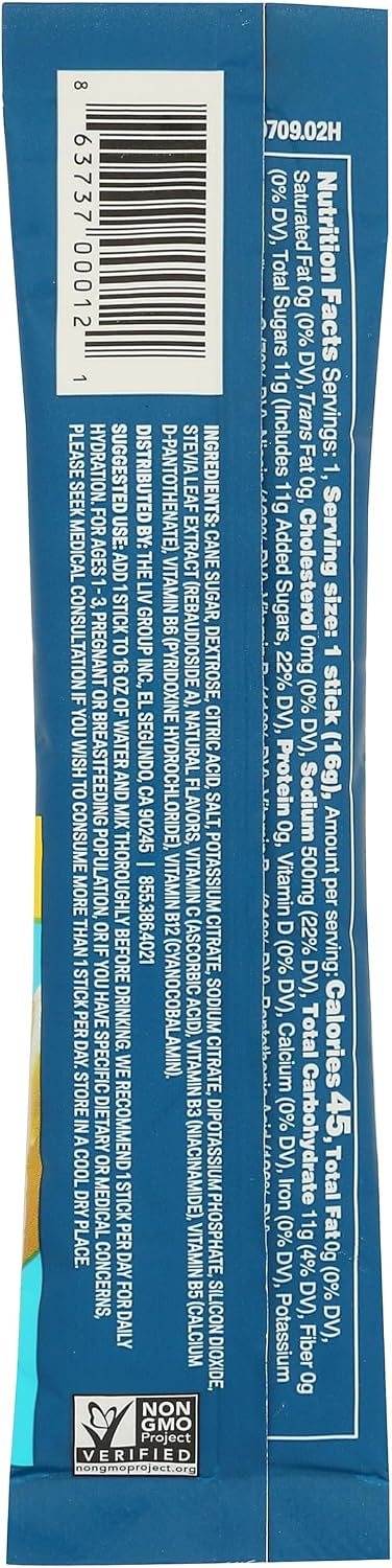 Liquid IV, Lemon Lime Hydration Drink Mix, 0.6 Ounce