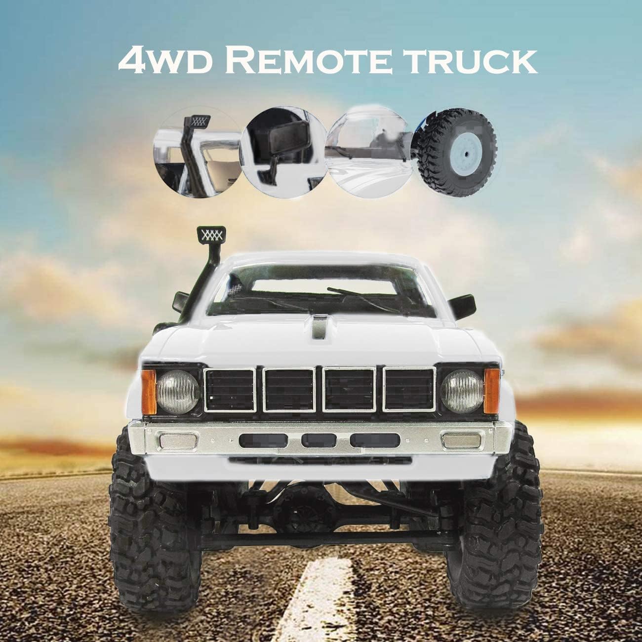RC Crawler 1/16 4x4 Remote Control Offroad Pickup Truck for Adults
