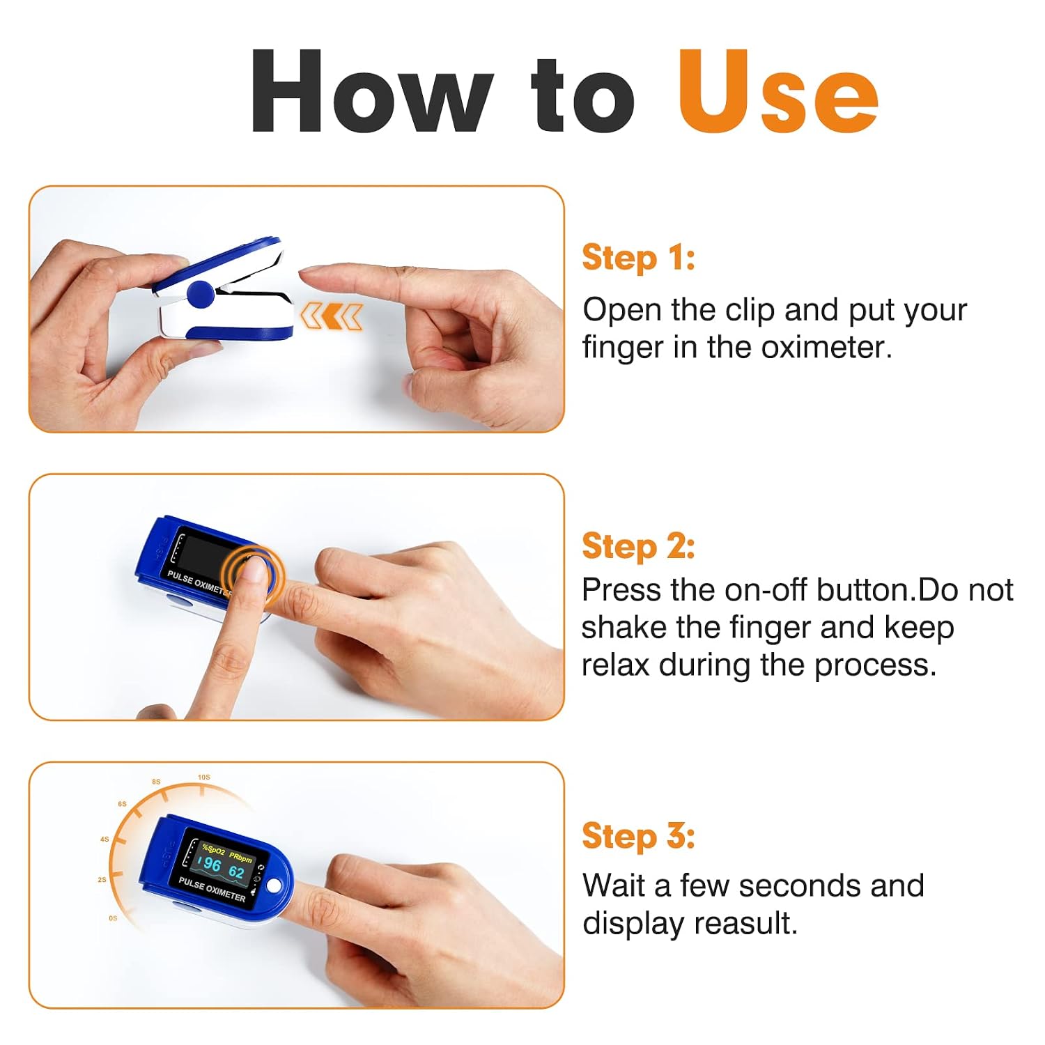 easy@Home Fingertip Pulse Oximeter (Not for Medical Use) EHP050