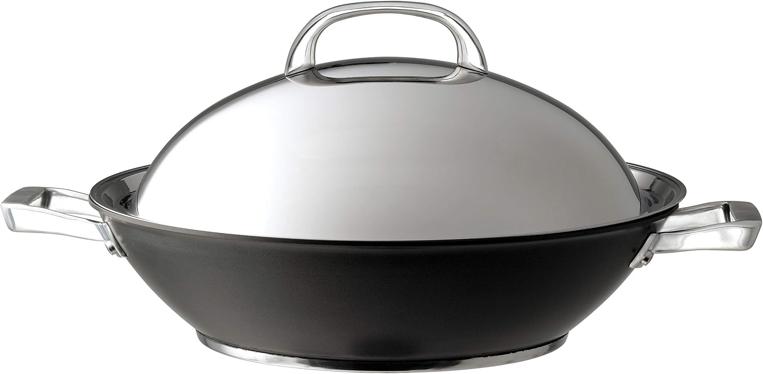 Circulon Infinite Wok Non Stick 36cm - Large Induction Wok with Stainless Steel Lid, Base & Handles, Premium Dishwasher Safe