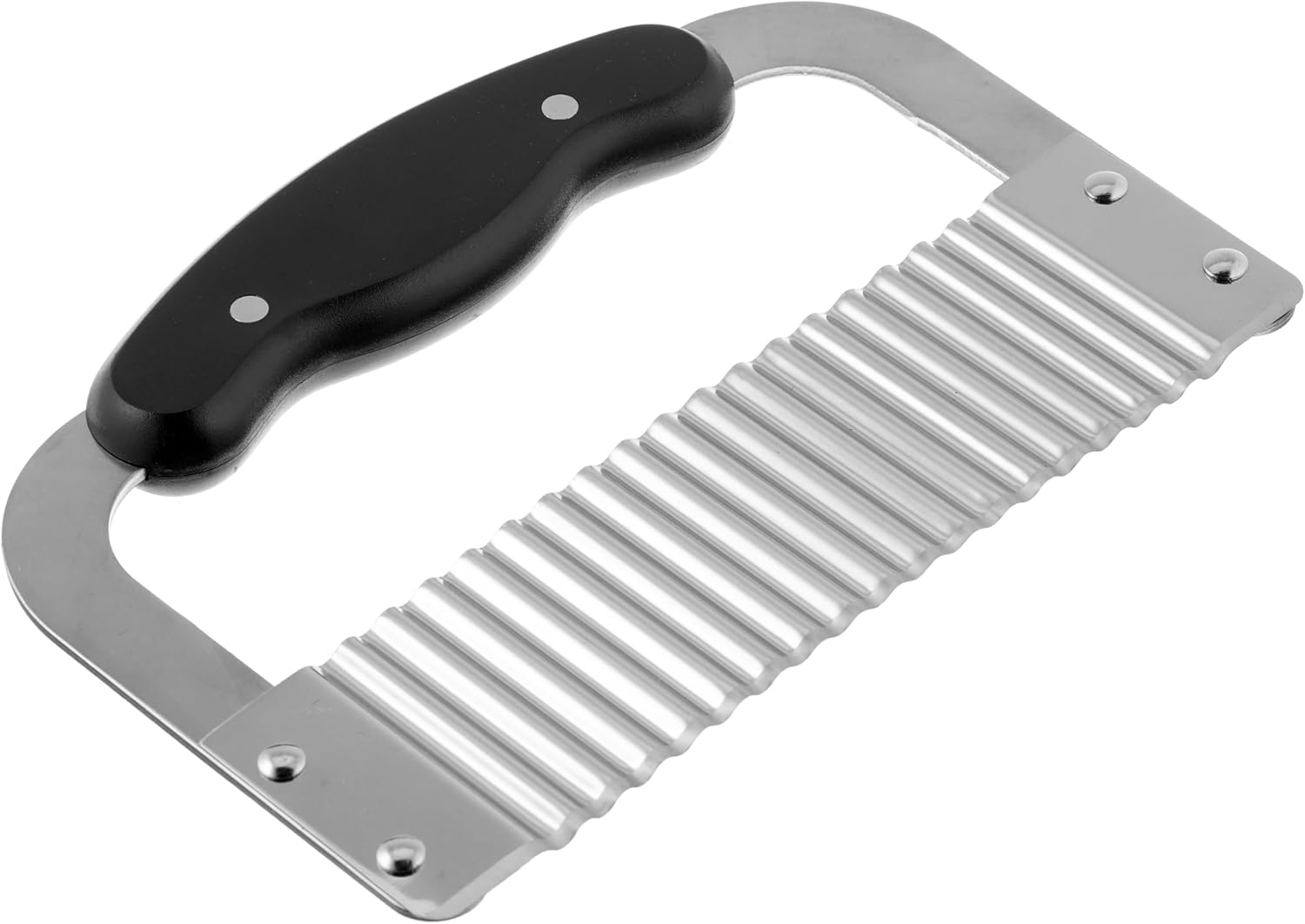 HIC Kitchen Crinkle-Cut Wave Slicer French Fry Vegetable Cutter, Stainless Steel Blade