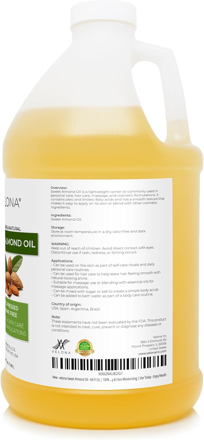 velona USDA Organic Castor Oil - 64 fl oz, Cold Pressed, USP Grade