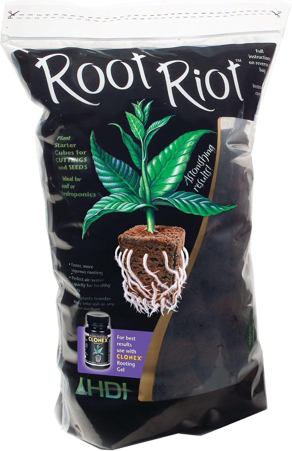 Root Riot Plant Starter Cubes Made from Sphagnum Peat Moss. Ideal for Cuttings and Seeds, Designed to Support Robust Root Development - 100 Cubes