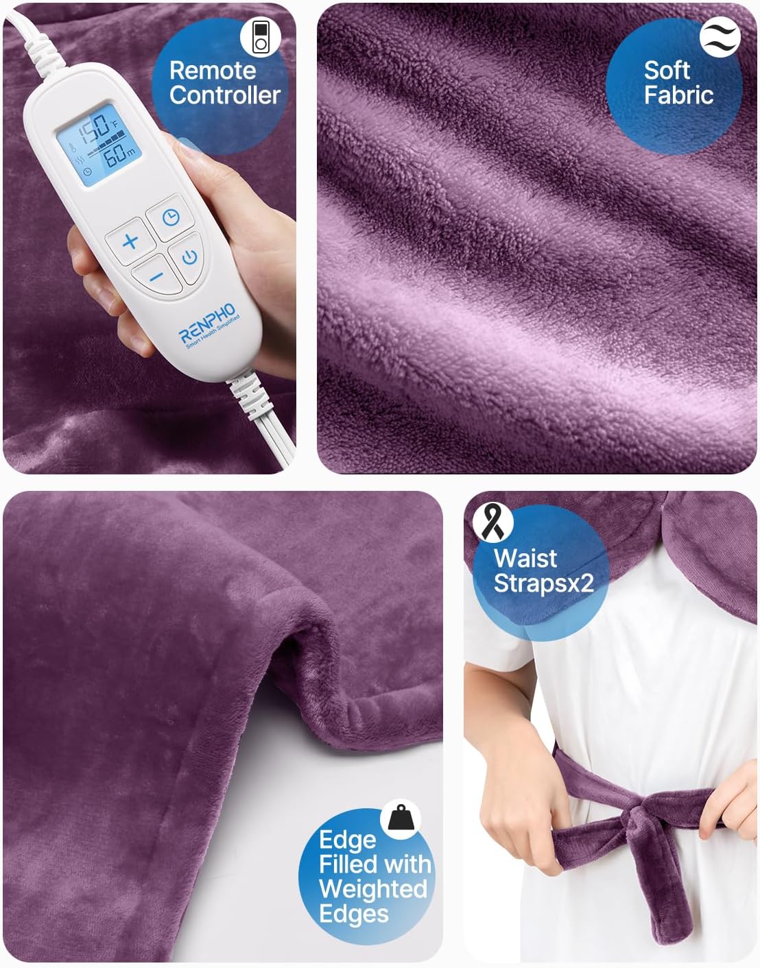 RENPHO Heating Pad for Back, Gift for Women & Men, FSA Eligible HSA