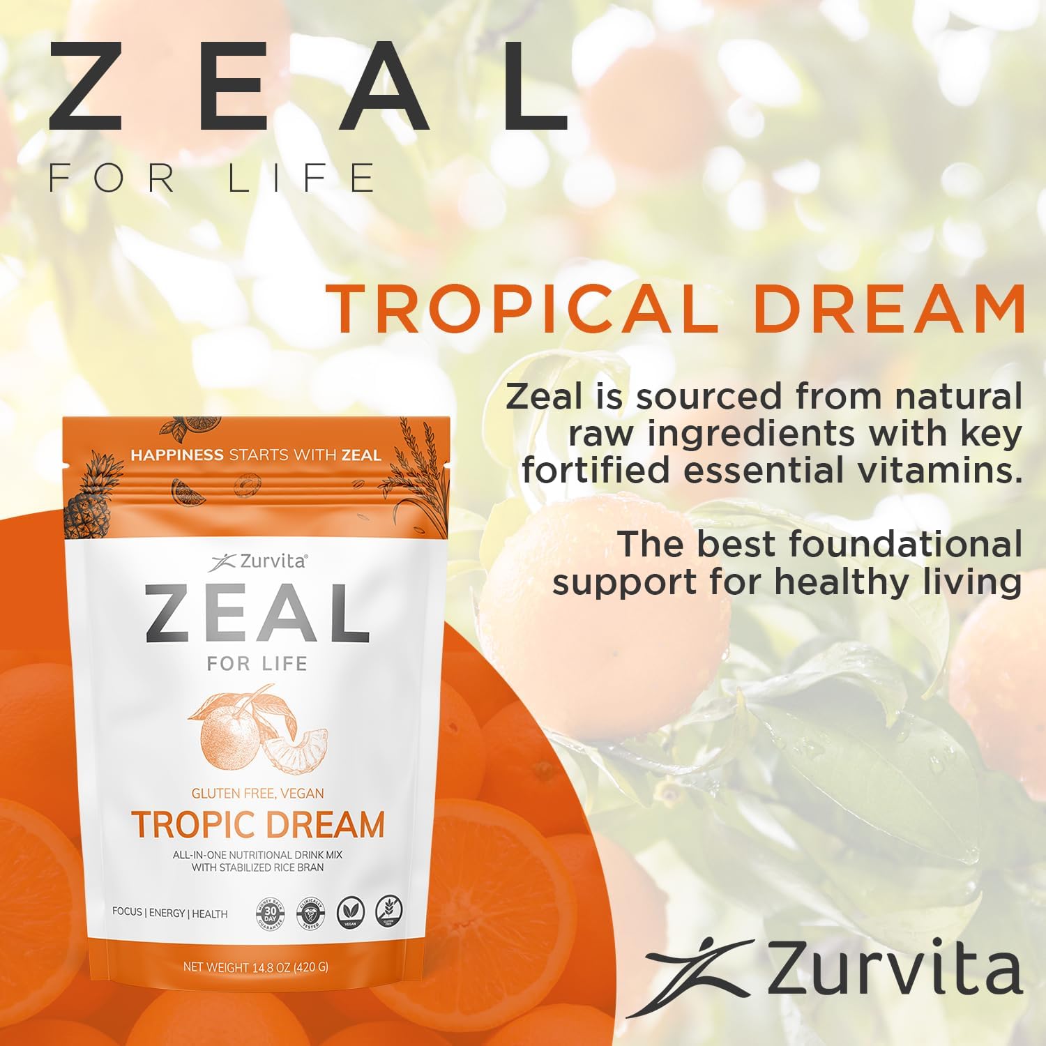 Zurvita - Zeal for Life Wild Berry Wellness Drink Mix - 420 g | Contains Vitamins, Minerals, Antioxidants, Plant Nutrients, Digestive Enzymes, And Phytonutrients For Daily Nutrition