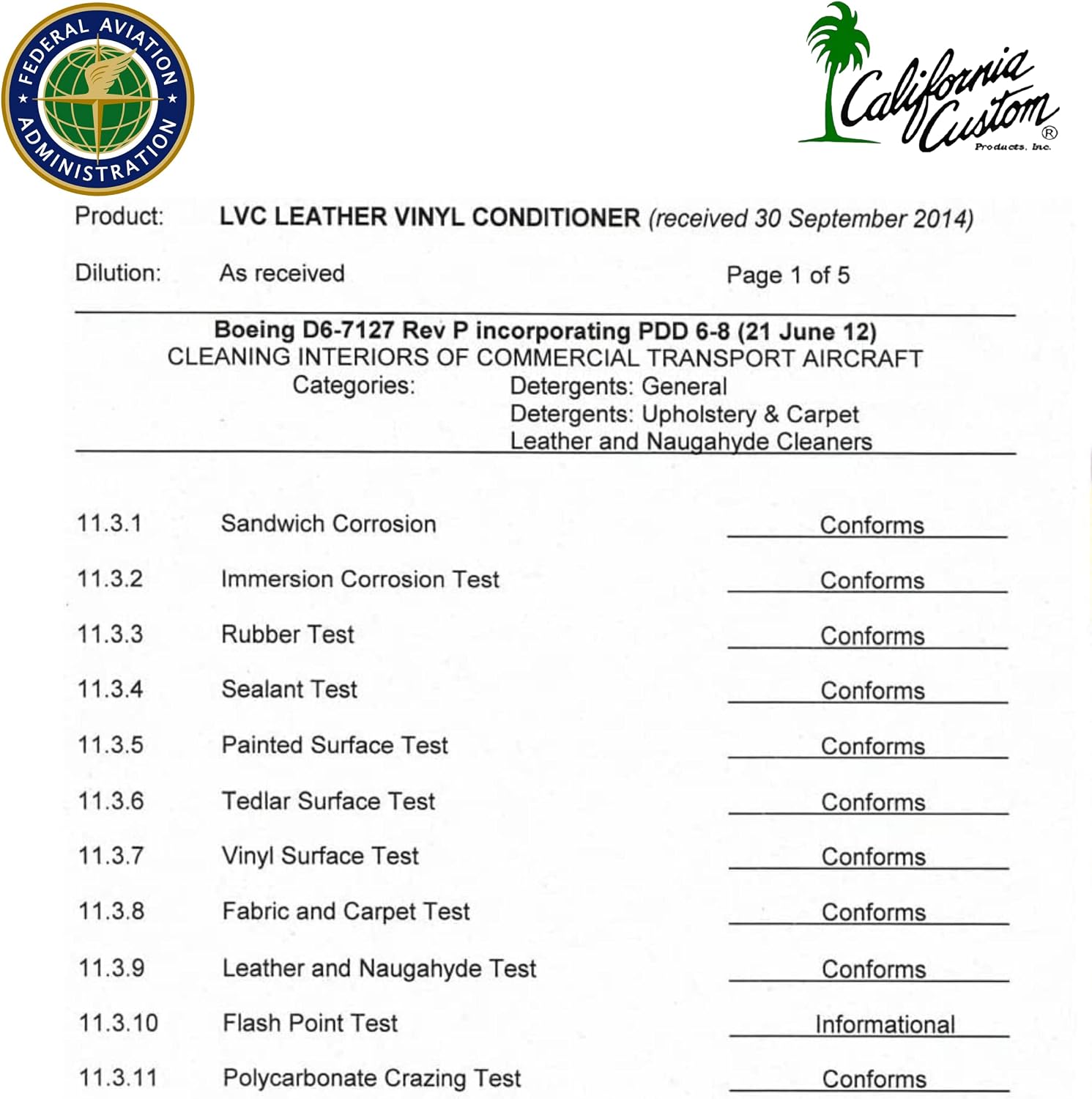CALIFORNIA CUSTOM – Leather Vinyl Conditioner LVC, Protect Your Leather, Rubber, Plastic and Vinyl from Wearing