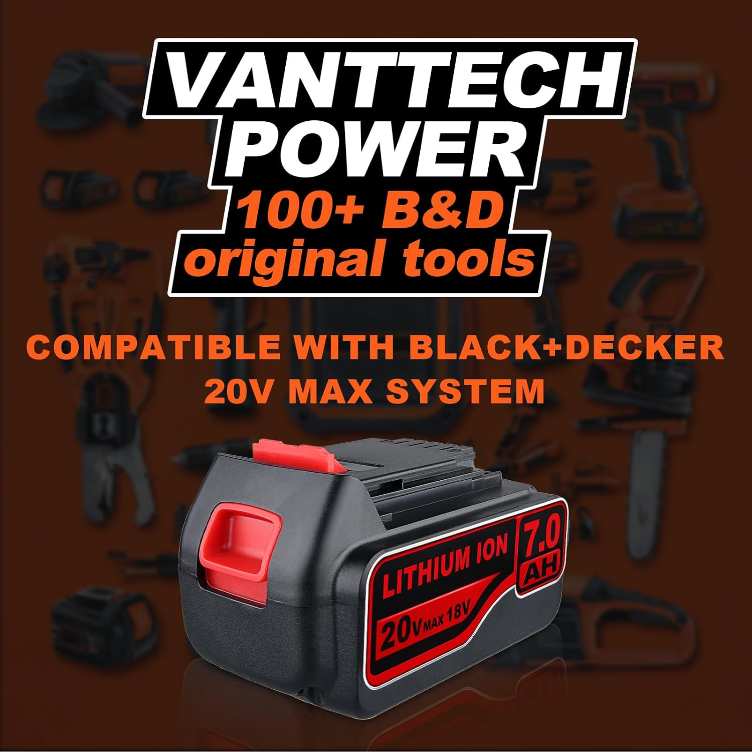 VANTTECH 2Packs 3.8Ah LBXR20 Replacement for Black and Decker 20v Battery