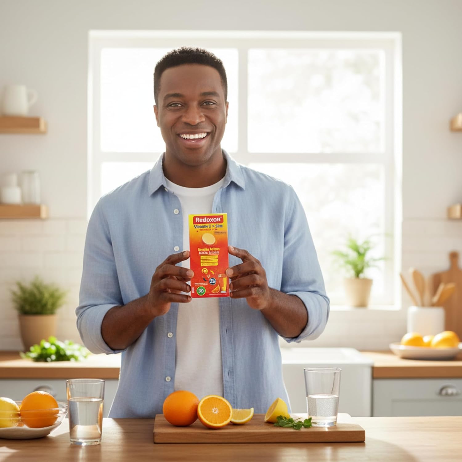 Redoxon Vitamin C + Zinc, Effervescent Tablets of Vitamin C and Zinc, Helps Support Your Immune System, Orange Flavor, 20 Effervescent Tablets, 2.82 Oz, Box