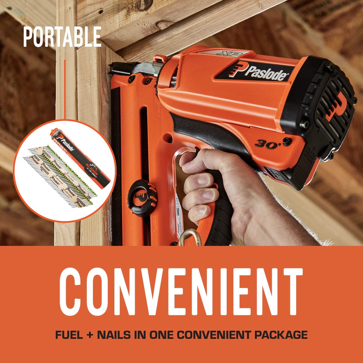 Paslode, Framing Nails and Fuel Pack, 650564, 2 inch x .113 Gauge, Ring Hot Dipped Galvanized, 1 Fuel Cell and 1,000 Nails