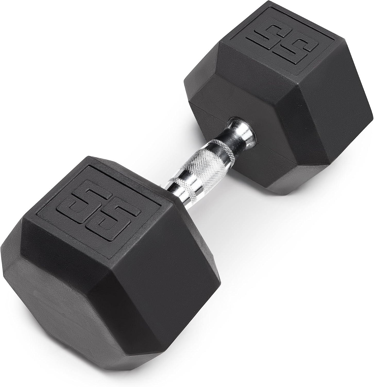 Marcy Classic Rubber Hex Dumbbell with Knurled Grip for Strength Training and Bodybuilding, 5lb - 50lb Single Dumbbell for Exercise & Fitness, Sold Individually