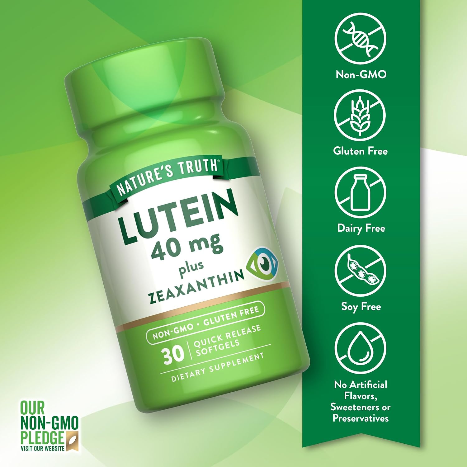 Nature's Truth Lutein and Zeaxanthin Supplement | 40mg | 30 Softgels